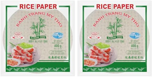 Bamboo Tree Carta di Riso (22 cm) da Utilizzare Negli Involtini Primavera e Fácile da Preparare. Qualità Premium, X 400 grammi (Confezione da 2)