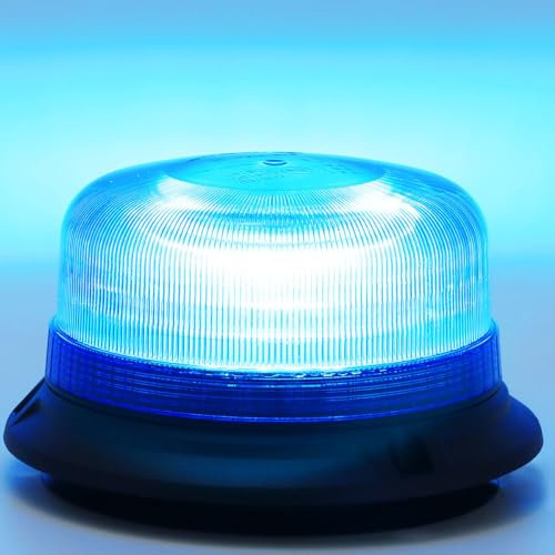 ETUKER 12V 24V Blau Rundumleuchte Magnet Blinklicht Blue 3x Blitzmuster KFZ Warnleucht Magnetisch Drehlicht Traktor LKW Blitzer mit Zulassung