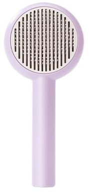 Haustierpflegebürste, Katzen- und Hundebürste, selbstreinigende Zupfbürste, Kamm, for Entfernen loser Haare, Haustierreinigung for Hunde und Katzen(PURPLE)