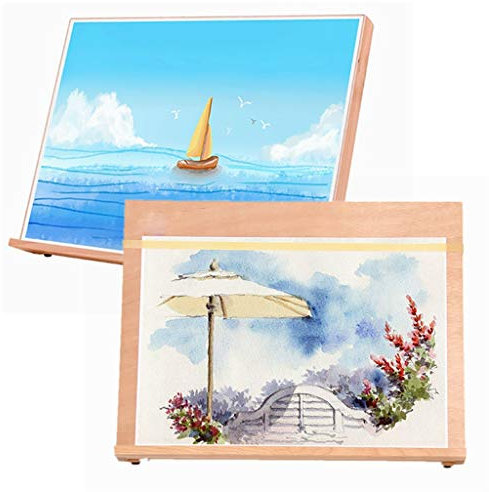 CAFIEDR Robuste und langlebige Mini-Tischstaffelei aus Holz, tragbares A1/A2/A3-Zeichenbrett, zusammenklappbar für einfache Aufbewahrung – Zeichnen, Aquarell- und Acrylmalerei (65 x 46 x 48 cm)
