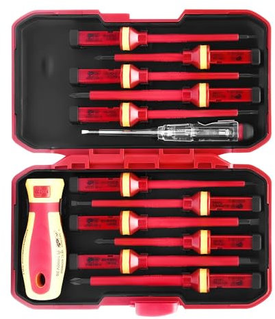 13 Pezzi Set Cacciaviti Professionali Set Cacciaviti Elettricista, Isolamento VDE Kit Elettricista Cacciavite Elettricista, Magnetico Set Giraviti Professionali Cacciaviti Isolati