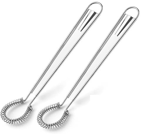 2 Pezzi Frusta da Cucina a Spirale, Mini Frusta a Spirale Manuale, Frusta a Spirale in Acciaio Inox, Mini Frusta in Acciaio Inossidabile, per Mescolare Uova, Panna, Latte, Caffè