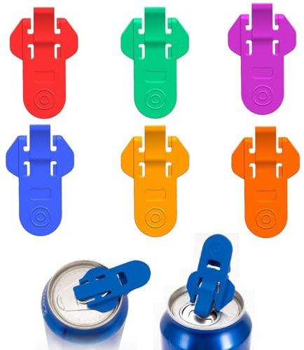 QEDBOJE 6 Unidades abridor Manual Tapones para latas de Bebidas, Cierre, abrelatas para Abrir Bebidas, abrelatas de Bebidas, Tapas de latas de Bebidas, para Cola, refrescos, Bebidas