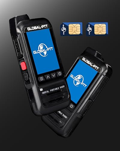2-Pack Global PTT 4G Walkie Talkies with SIM Cards - Nationwide Coverage Unlimted Communication Long Range PoC Two Way Radios IP67 Waterproof Design