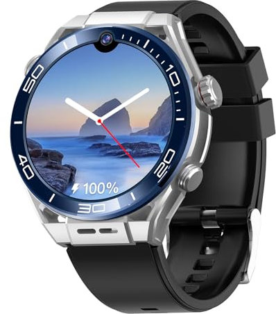 Smart Watch 4G SIM Card, HD 1.52 Screen, Dual Camera, Video Call Support, IP68 Waterproof, 4GB RAM + 64GB ROM, Answer/Make Calls, Men's Smartwatch