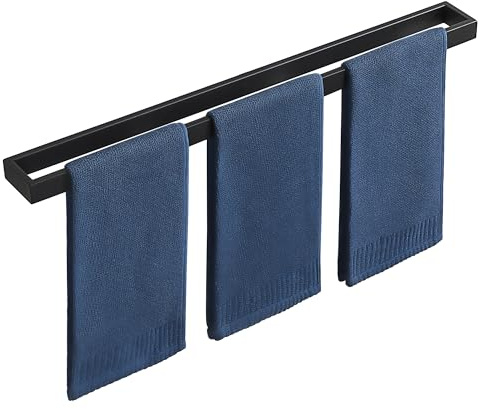 SAYAYO Handtuchhalter Schwarz 70cm Handtuchstange Edelstahl Badetuchhalter | Handtuchhalter Bad Gästehandtuchhalter Wandmontage für Badezimmer und Küche
