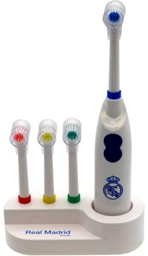 Pack de Cepillo Dental Automático, Cepillo de Dientes con 4 Cabezales Intercambiables, Regalo Cepillo de Dientes Atlético, Barcelona, Madrid, Regalo Niños y Niñas, (Real, Estándar)