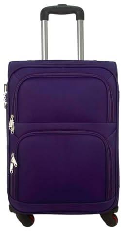 COSHANO Maleta de Tela Trolley Equipaje de Mano Cabina Viaje avión 4 Ruedas 360º Giratorias aceptada por Todas Las aerolineas (Morado)