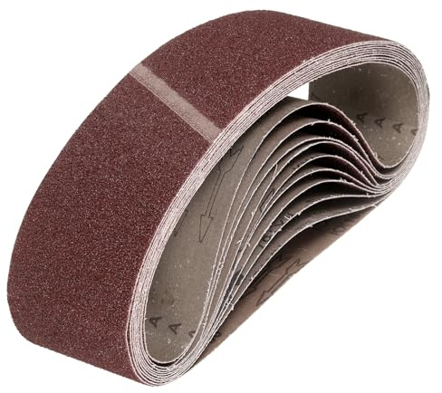 sourcing map Bandas de lijado de 100 mm x 1220 mm, 3 unidades, grano 36, óxido de aluminio, lijadora, lijadora, para carpintería, pulido de metal, afilador de cuchillos
