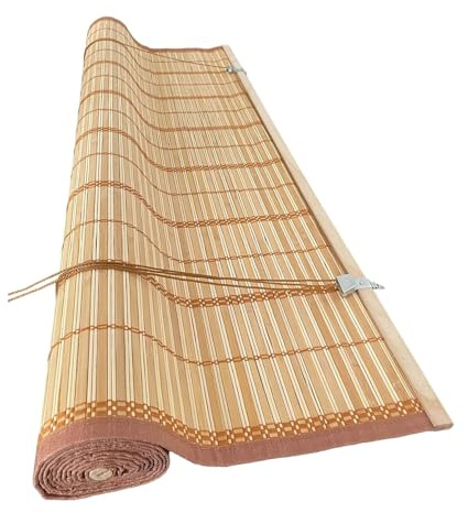 Tenda da sole Tapparella in midollino bambù con corda carrucola -varie misure (100l x 160A cm)