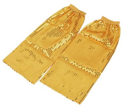HXNH Pailletten-Beinstulpen, glitzernde Beinstulpen, elastische Bündchen, Ärmel-Raves, Party-Kostüm für Damen und Mädchen, glitzernde Socken, gold, One size