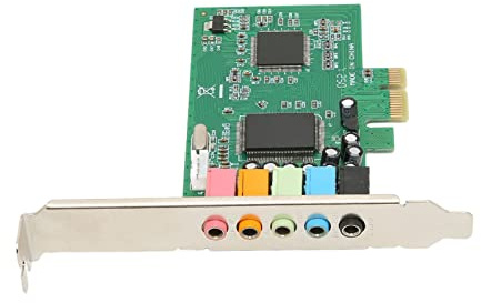 Denash Tarjeta de Sonido PCIe con Tecnología EAX Soporte DirectSound 3D 5 1 Canal Card de Sonido para PC Computer Game Entusiasists