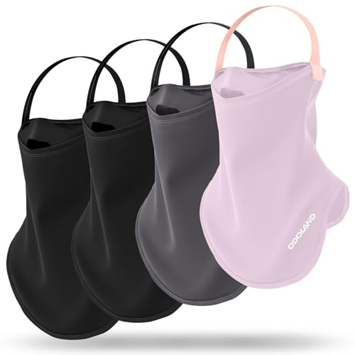 Odoland 4 Pack Ski Mask with Breathable Hole for Men Women, Balaclava Face Neck Covers, Windproof Thermal Mask UV Protector for Riding Snowboard, Black*2+Grey*1+Pink*1