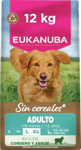 Eukanuba Hundfoder spannmålsfri med lamm för stora raser, premium torrfoder utan spannmål för vuxna hundar, 12 kg