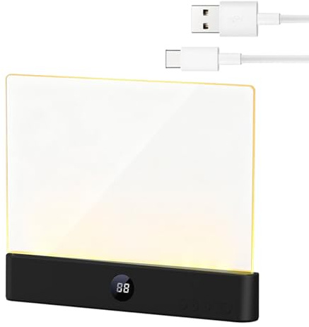 Lámpara De Libro LED Inteligente | Luz De Lectura De Libros Plana | Luz De Libro De 3 Colores Para Reading En La Cama | Luces Nocturnas Programadas Con Clip, Regalo Recargable Para Niños Y Estudiantes