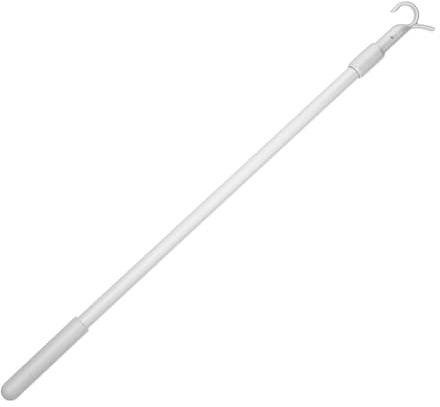 DECOMELODY Varilla Telescópica de Aleación de Aluminio 30-60cm con Gancho para Cortinas Ajustable para Oficinas y Ventanas de Varios Tamaños Color Plata