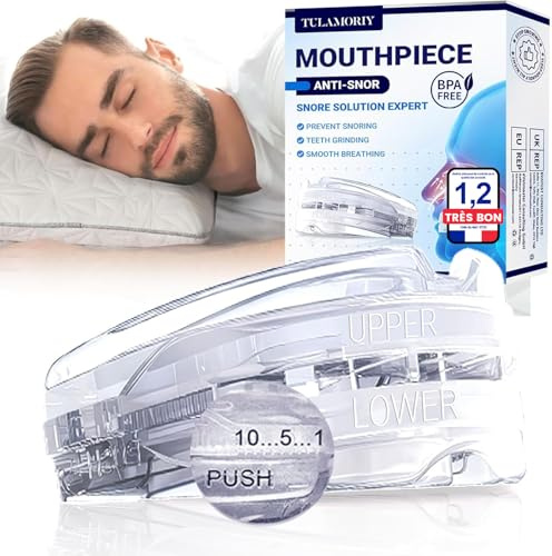 Olisang Attelle Anti Ronflement, Réutilisable AntiRonflement Gouttiere Dentaire, Ronflent Snoring Mouth Guard, anti ronflement pour Hommes et Femmes, Réduit les Ronflements(Transparent)