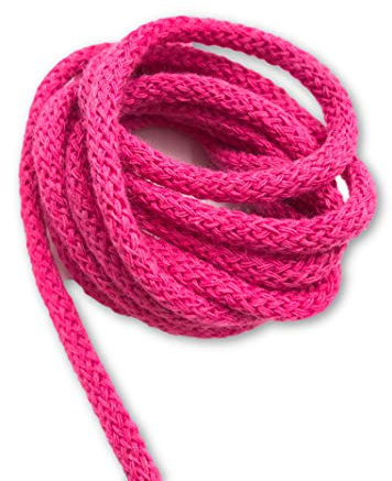 Slantastoffe 5 m di cordoncino di cotone 5 mm, cordoncino, sacca da ginnastica, 21 colori (rosa)