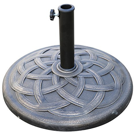 Angel Living 19kg Pied de Parasol Rond Ø 57 mm Jardin Patio Parasol Support Base de résine avec Motifs floraux