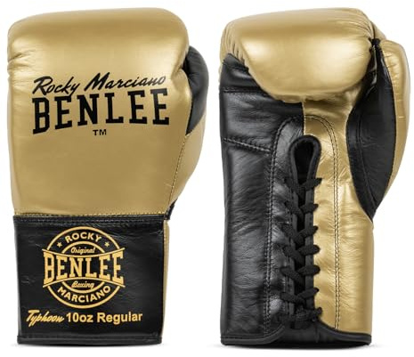 BENLEE Boxhandschuhe aus Leder Typhoon, Gold/Black, 10 oz R