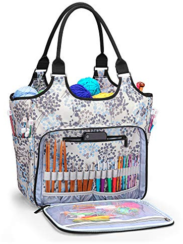 Yarwo Stricktasche zur Aufbewahrung von Wolle, Tasche für Wolle, Aufbewahrungstasche für Häkelnadeln Sets und Stricken Zubehör, Löwenzahn(PATENT ANGEMELDET)