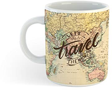I-TOTAL® - Tazze da caffè in CERAMICA 300 ml/Tazza per caffè, the/Colazione, 300 ML, 10 x 8 x 12 cm (MAPS)
