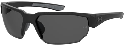 Under Armour Blitzing Wrap Around Sunglasses, Men's Sunglasses with Non-Slip Temples, Auto-Lock Hinges & Microfiber Pouch