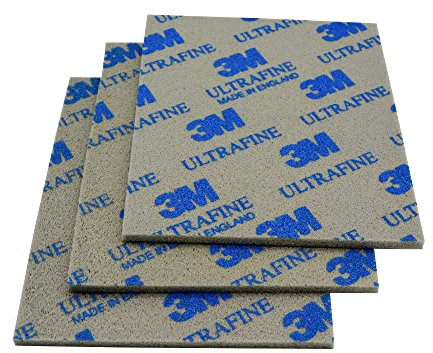 Tamponi morbidi realizzato con 3 M Confezione da 3 tamponi abrasivi in ​​spugna abrasiva Levigatura e lucidatura in schiuma per levigatura a umido o a secco lavabili e riutilizzabili (ultrafine)
