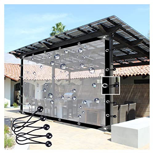 Rideau Exterieur Terrasse Bache Pergola Transparente Rideau PVC Garage Bâche Transparente Verre, pour Balcon, Toit, Pergola, Peut Être Personnalisé