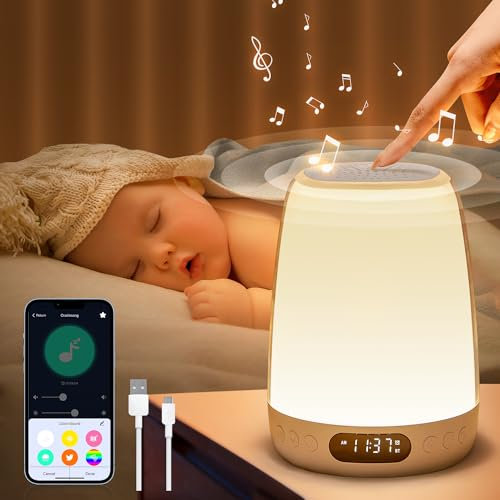 One Fire White noise Machine Baby Night Light Kids with 48 Colors and 14 White Noises,APP-Controlled Touch Night Lamp Kids Lamp,3000mAh Portable Toddler Night Light Nightlight Red Light,Baby Girl Gift