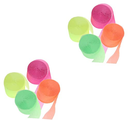 Abaodam 2 Sets Glow Dark Krepppapier Luftschlangen Fluoreszierende Luftschlangen Für Geburtstags-Festival-Party-Dekorationen 4 Rollen * 2