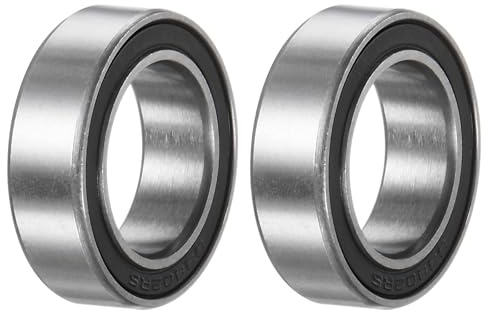 sourcing map 63802-2RS Rillenkugellager, 2 Stück 15mm x 24mm x 7mm Hochkohlenstoff-Chromstahl Z1 Doppelt gummierte abgedichtete Lager