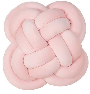 PTKG Knotenkissen,Weiche Knoten-Ballkissen,Weiche Geknotetes Kissen,Kissen Knoten Ball Kissen Dekor Bett Zimmer,Knotenkissen Wurfkissen,Rosa,30cm