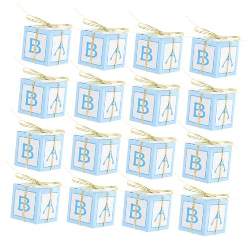 Mobestech 50sätze Kleine Süßigkeitenboxen Für Babyparty Und Feiern Teiliges Mit Blauen Boxen Runden Anhängern Und Feinem Glitzer Für Hochzeiten Geburtstagsfeiern Und Weihnachtsfeiern