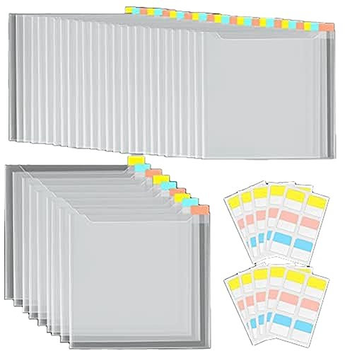 TsoLay 36-Teilige Scrapbook-Papieraufbewahrung mit 60 Selbstklebenden Registerreitern für die Aufbewahrung Von 12,6 X 13 Großen Scrapbook-Papieren