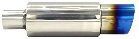 arlote Voiture Universel en Acier Inoxydable Tuyau D'éChappement Carré Silencieux Queue Gorge Silencieux Astuce Tuyau 370Mm RôTi Bleu