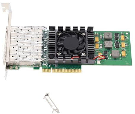 Masyrt Scheda di rete server Ethernet 10 Gigabit Quad Port PCIe X8 con SFP28 e porta in fibra LC