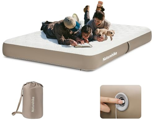 Naturehike Luftmatratze für 2 Personen 400kg Tragfähigkeit 25cm dick Verstellbarer Härtegrad ideal für Camping Reisen und Zuhause Verwendung