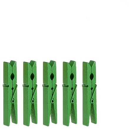 Mollette in Legno Grandi Verdi 25 Pezzi per Bucato | Legno Duro e Metallo, Leggere e Facili da Usare, per Copripiumino e Abiti