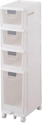 MEWVABKW Lagerschrank Lagerschrank mit Schubladen Schmaler, hoher Lagerschubladenwagen für den Boden mit durchsichtigen Lagerschubladen und Rollen Schmaler Toilettenpapier-Aufbewahrungsschrank mit g