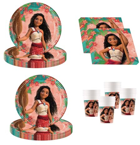 Procos - Set de Fiesta Moana de Varias Piezas para cumpleaños Infantiles o Fiestas temáticas, decoración de Mesa