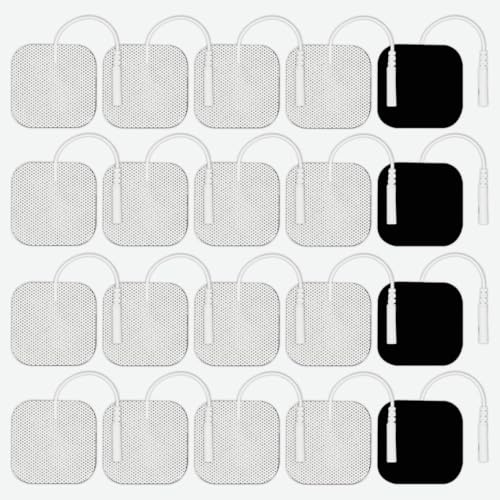 20 Stück Tens Elektroden Pads, Klebeelektroden, Selbstklebende Ersatzpads, Sicher und Nicht Reizend,Fest Haftend, Geeignet für Tens-Geräte und Ems-Trainer (4 X 4 cm)