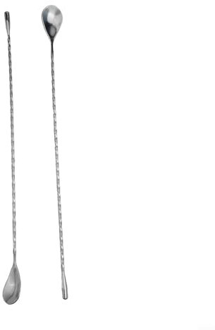 Lot de 2 cuillères à mélanger en acier inoxydable pour mélanger les cocktails, cuillères à café longues cuillères à café pour barman ou usage domestique (40 cm)