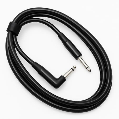 Yewseas Cavo per Chitarra 6,35 mm TS Jack a L e Dritto, Jack Chitarra Elettrica 3 m, Cavo Jack Audio Strumento per Chitarra Elettrica, Basso, Amplificatore, Mixer, Pedale, Tuner, Altoparlante