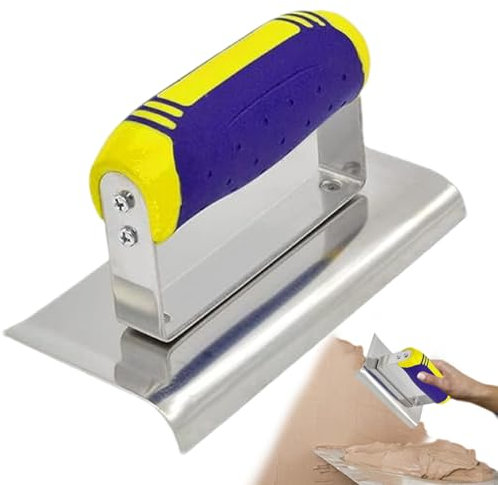 Stainless Steel Curved End Concrete Boats – Steel Cement Edgers, Straight Concrete Tools | Edging Trowel with Soft Handle, Shaping Steps and Yard for Construction