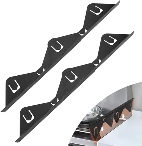 2 Stück einziehbare Herdspaltabdeckung, 35 bis 69 cm Edelstahl-Herdspaltfüller, Schutzbereich-Verkleidungssatz für seitliche Lücken in der Küchentheke