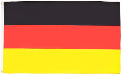AZ FLAG - Lote de 5 banderas de Alemania - 150 x 90 cm - Bandera alemana 100% poliéster con ojales metálicos integrados