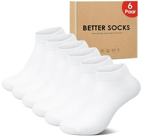 IceReco 10 par strumpor herr korta sommarstrumpor dam korta sportstrumpor löpning vandring elastisk tennis, 6 x vit, 39-42 EU