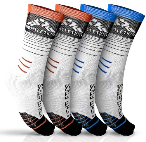 FIGHTLETICS Sportsocken Herren & Damen 43-46 - 2 Paar - Atmungsaktiv, gepolstert, Kompression- und Trainingssocken passend für Ringerschuhe im Wrestling & Boxschuhe - Kampfsport & Fitness