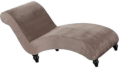Fodera per chaise longue in velluto elasticizzata senza braccioli lussuosa mobili animali domestici soggiorno camera da letto salotto copri elasticizzato copertura lounge cover stretch(Cammello)